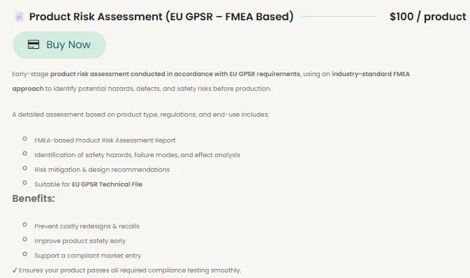 Product Risk Assessment